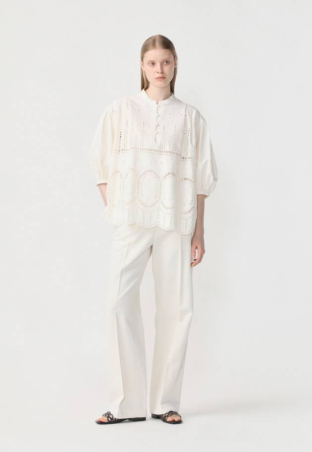 FLOWER EMBROIDERY BLOUSE 詳細画像 White 5
