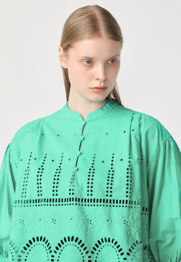 FLOWER EMBROIDERY BLOUSE 詳細画像 Green 5