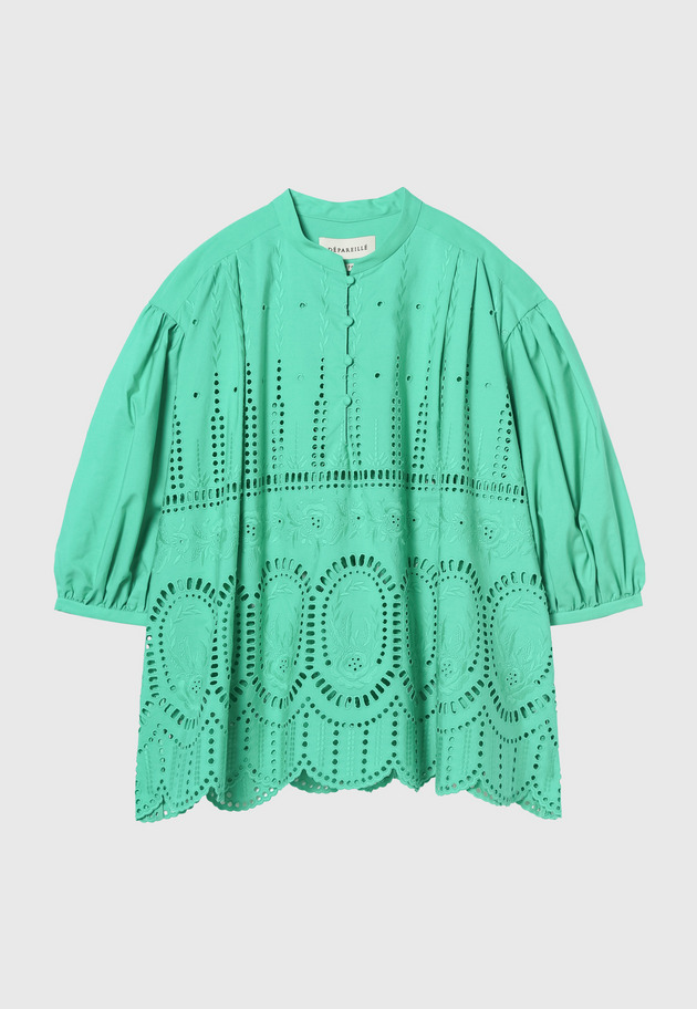 FLOWER EMBROIDERY BLOUSE 詳細画像 Green 6