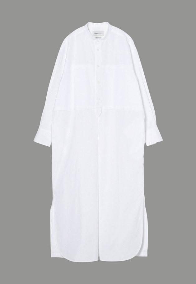 バンドカラーコンビシャツドレス 詳細画像 White 1