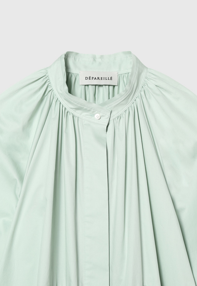 COTTON GATHERED DRESS 詳細画像 Green 9