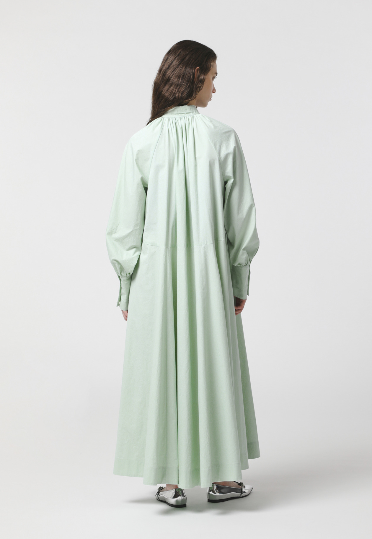 COTTON GATHERED DRESS 詳細画像 Green 3