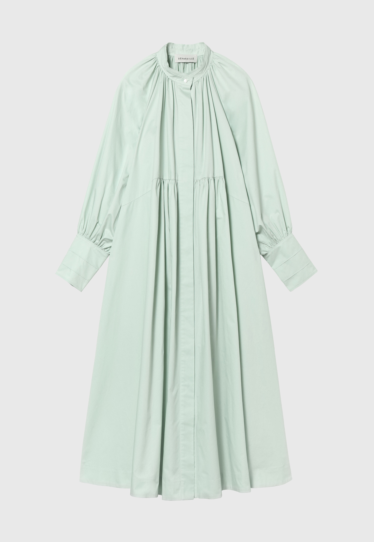 COTTON GATHERED DRESS 詳細画像 Green 7
