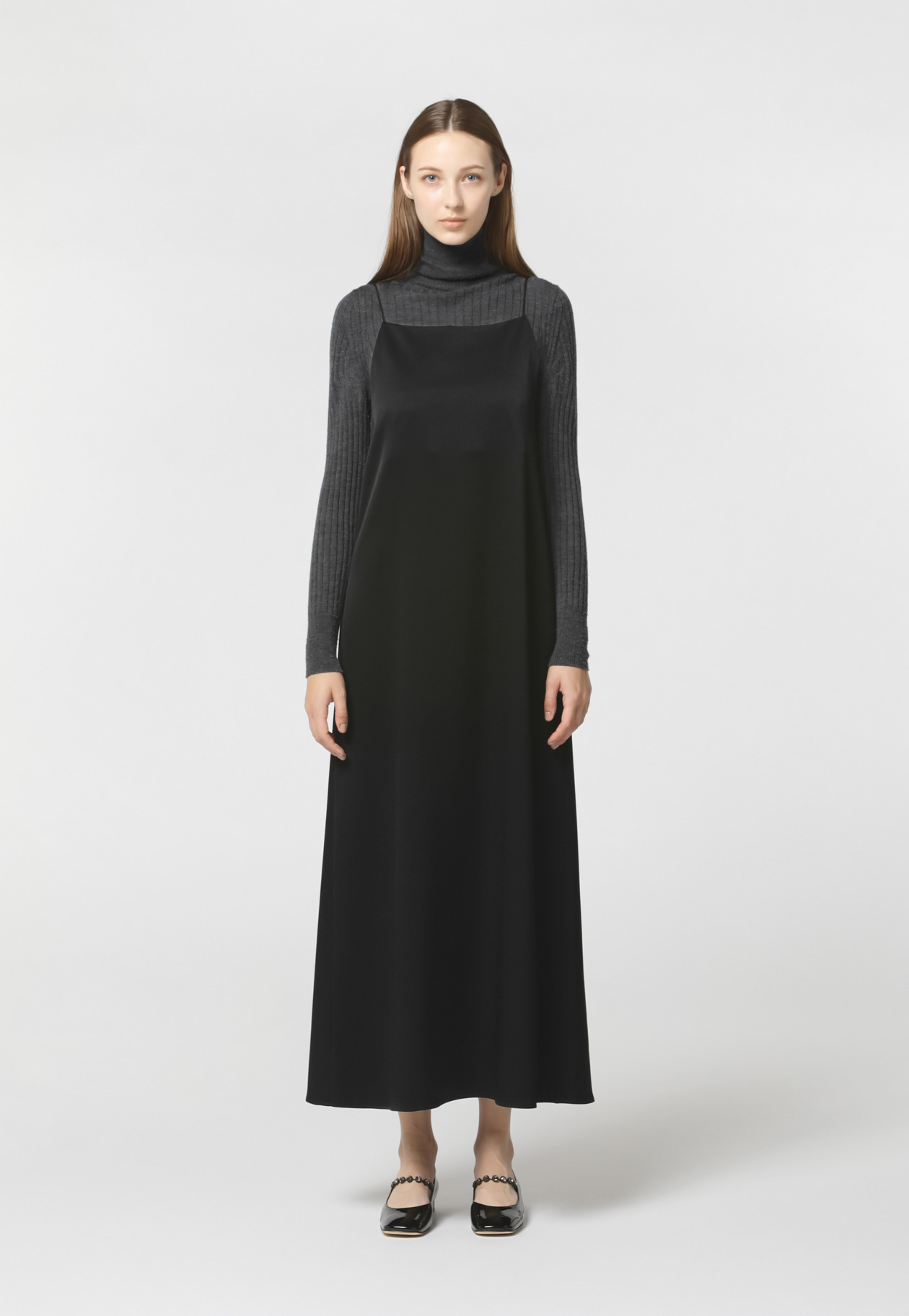 SATIN GEORGETTES DRESS 詳細画像 Black 1
