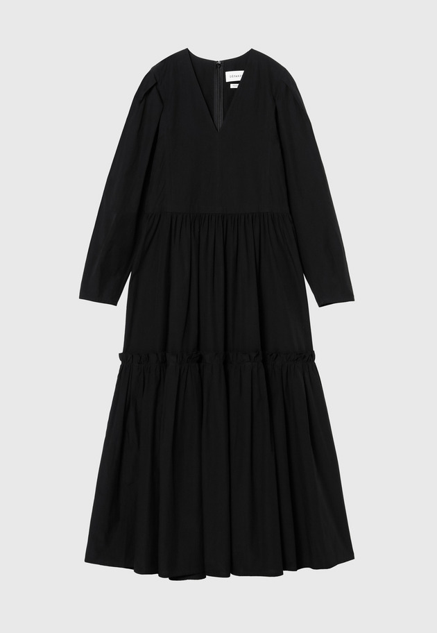 COTTON TIERED DRESS 詳細画像 Black 1