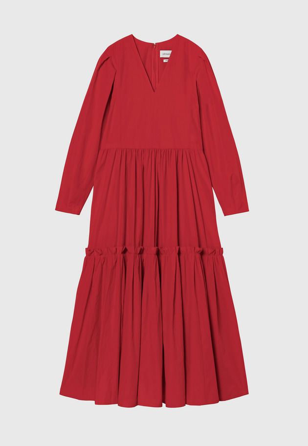 COTTON TIERED DRESS 詳細画像 Red 4