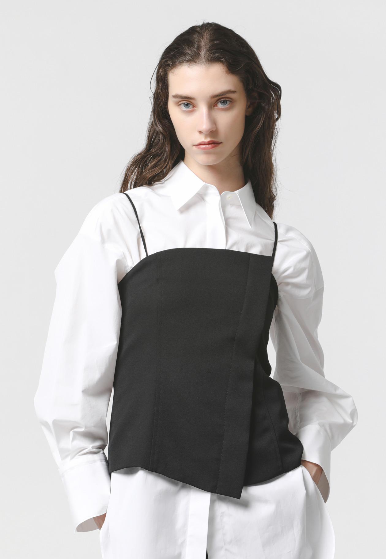 WOOL TWILL BUSTIER 詳細画像 Black 5
