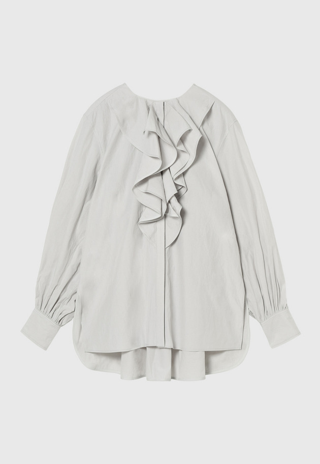 FRONT W RUFFLE SHIRT 詳細画像 Gray 5