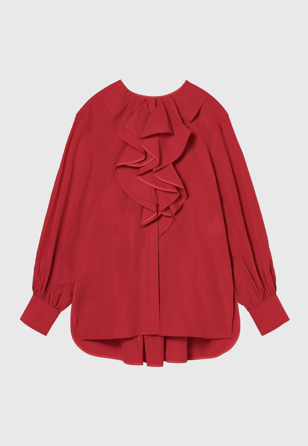 FRONT W RUFFLE SHIRT 詳細画像 Red 1