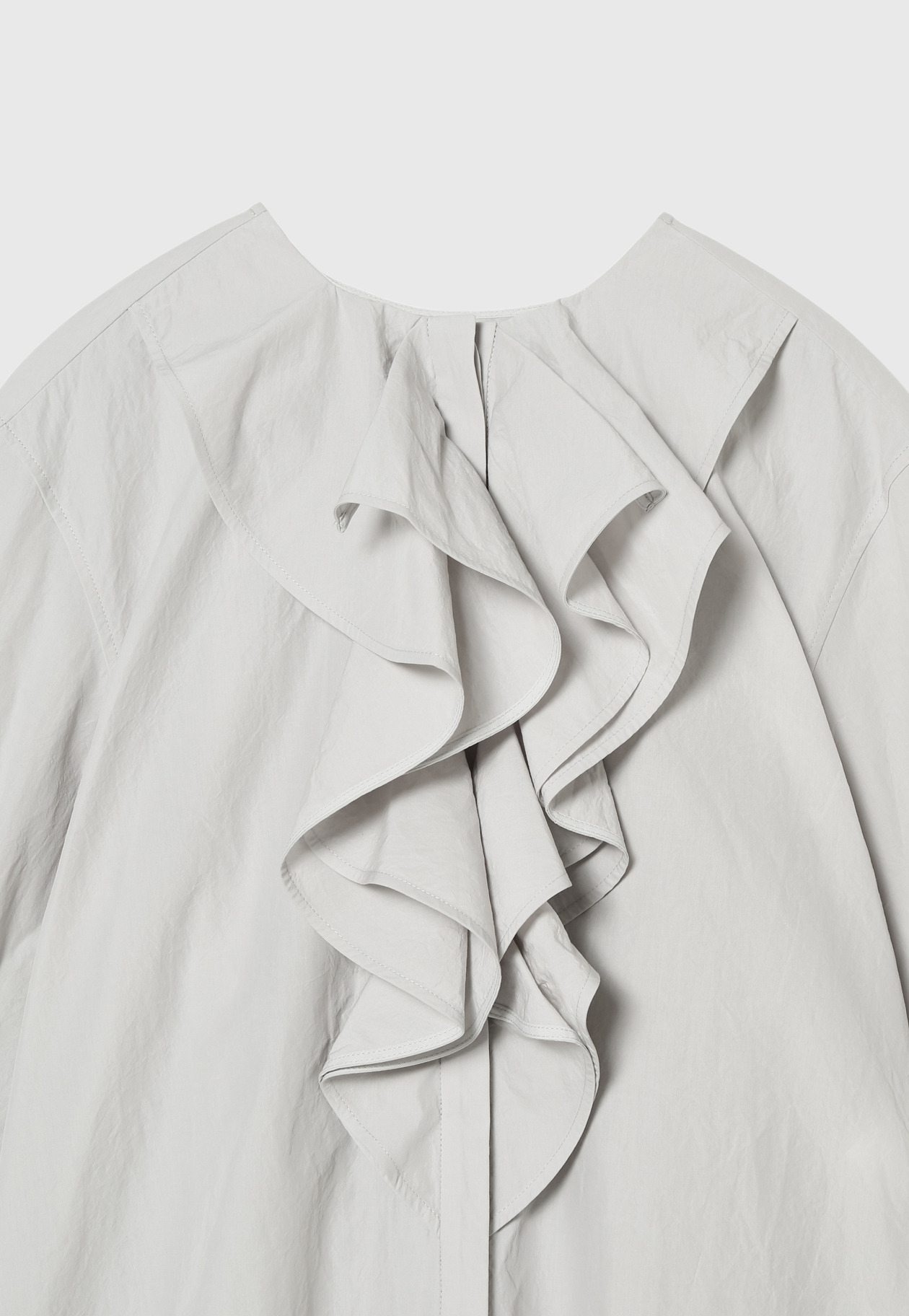 FRONT W RUFFLE SHIRT 詳細画像 Gray 7