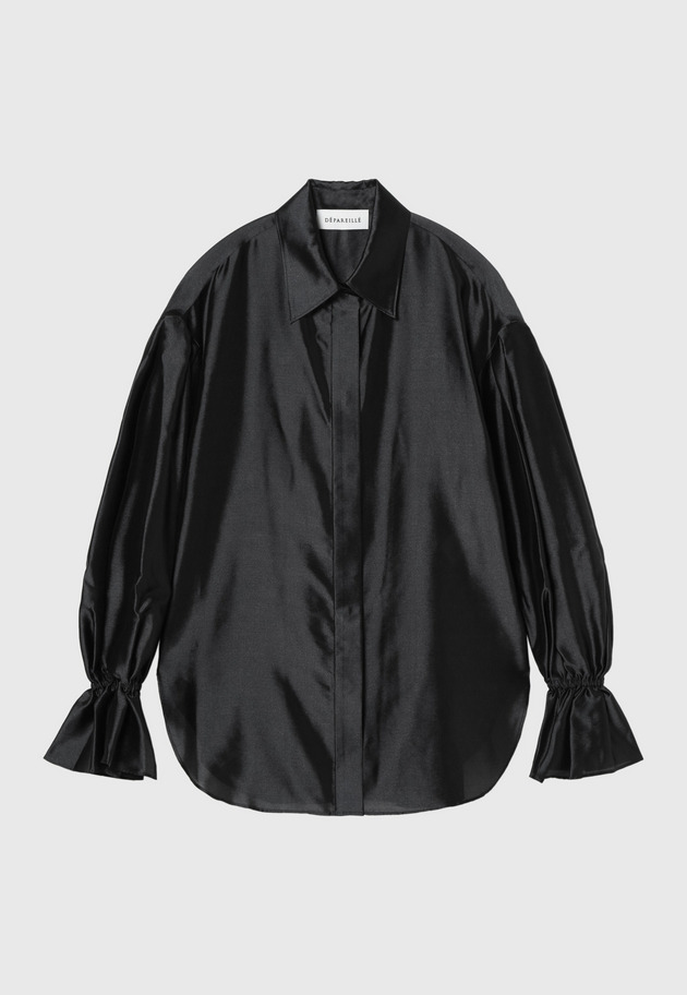 SILK POLYESTER SHIRT 詳細画像 Black 6