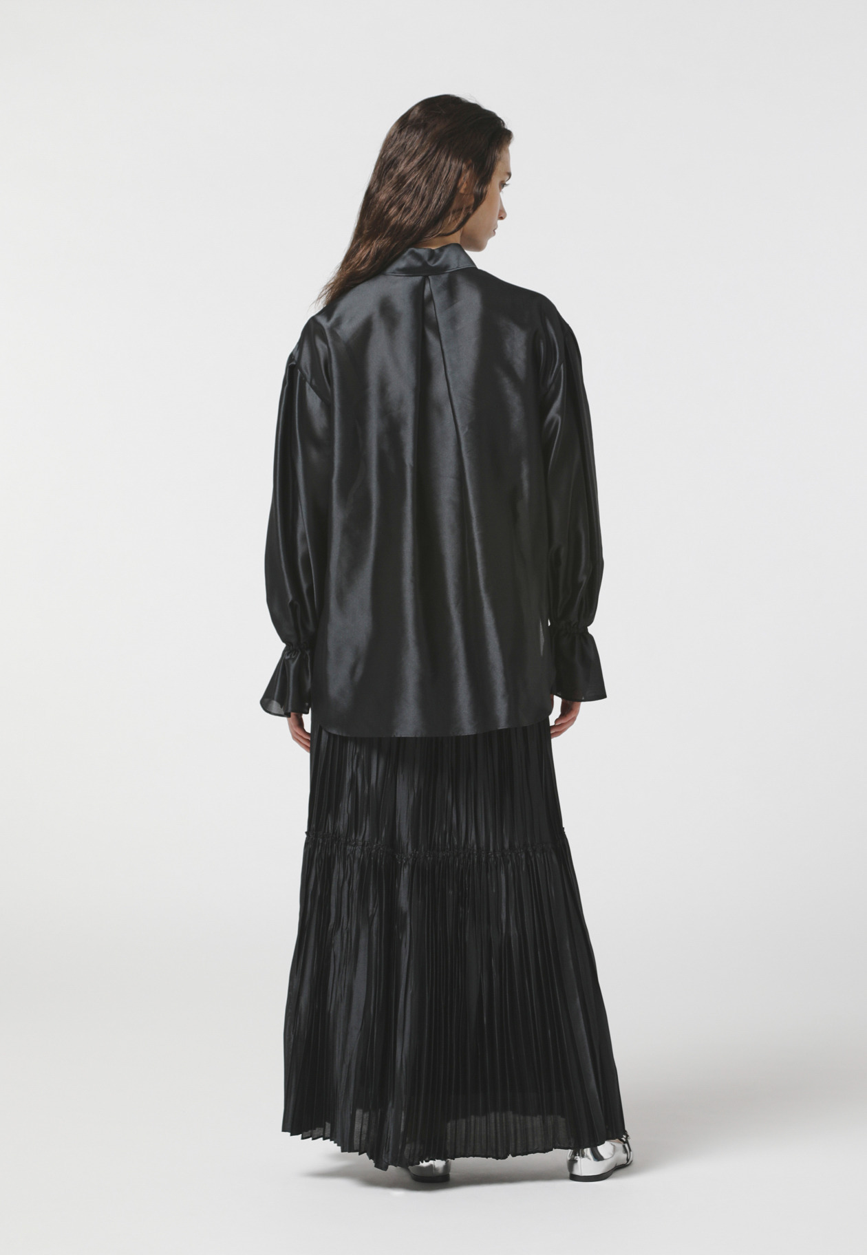 SILK POLYESTER SHIRT 詳細画像 Black 5