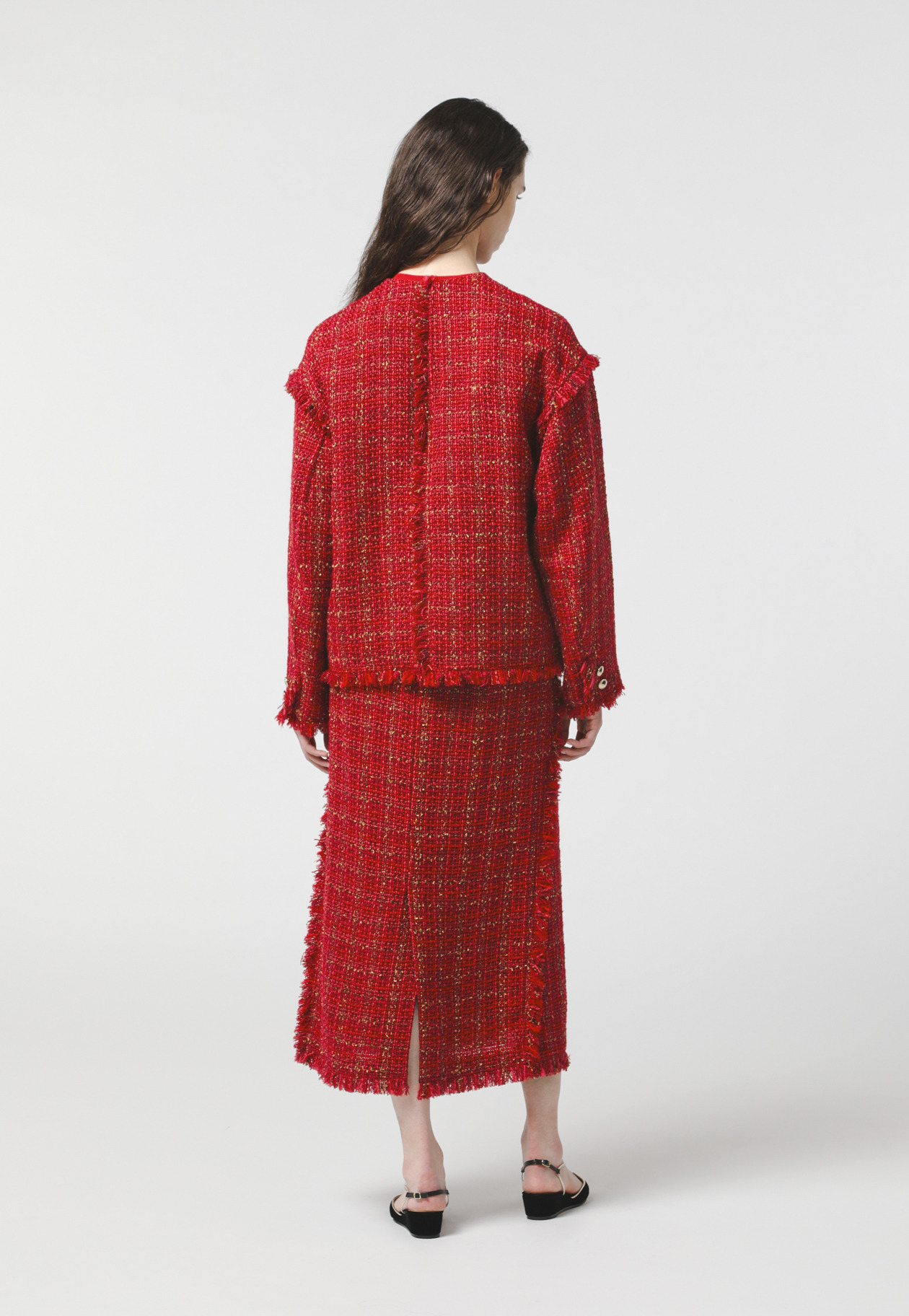 CHECK TWEED JACKET 詳細画像 Red 6