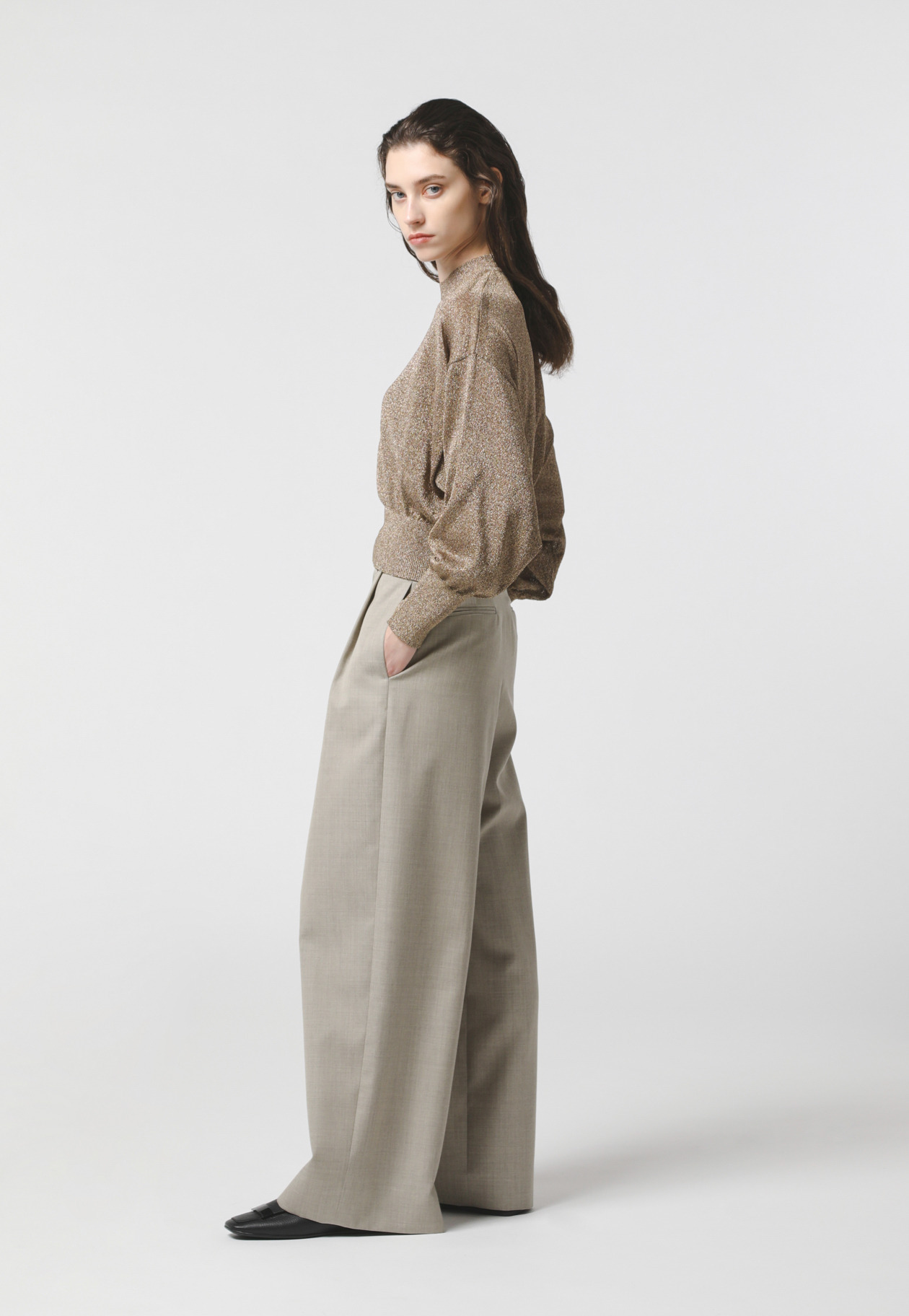 WOOL TWILL PANTS 詳細画像 Beige 2