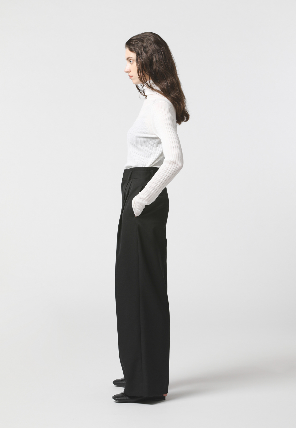 WOOL TWILL PANTS 詳細画像 Black 3