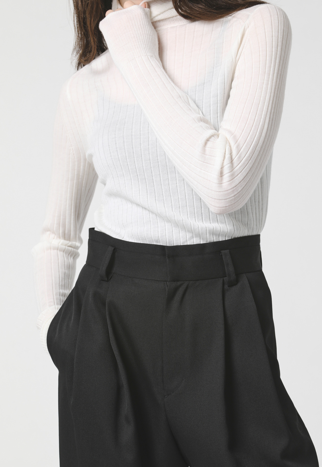 WOOL TWILL PANTS 詳細画像 Black 5