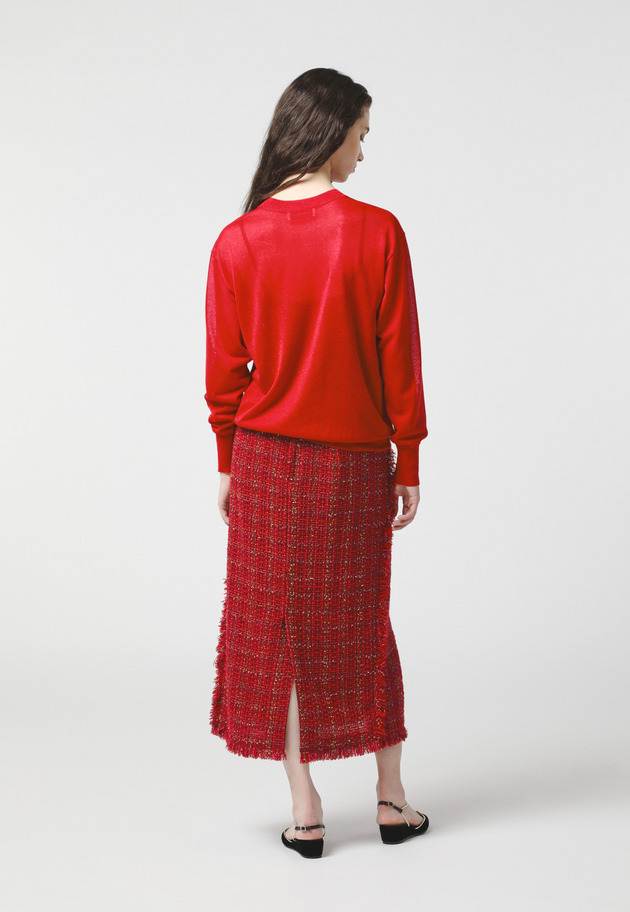 CHECK TWEED SKIRT 詳細画像 Red 3