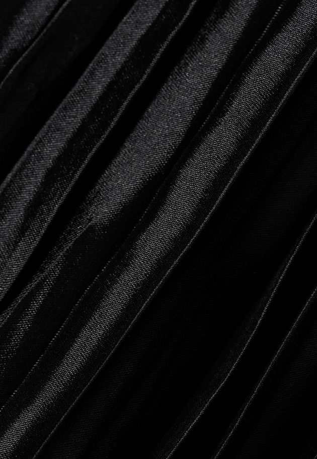 SILK POLYESTER PLEATES SKIRT 詳細画像 Black 7