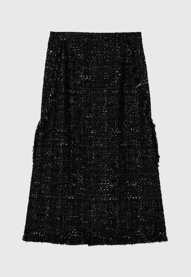 LAME TWEED SKIRT 詳細画像 Black 7