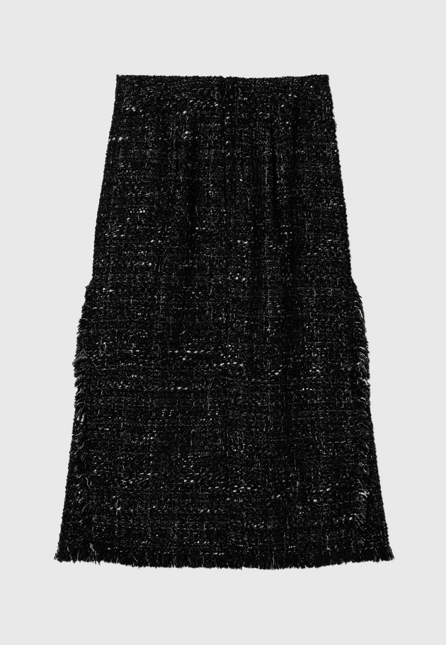 LAME TWEED SKIRT 詳細画像 Black 8