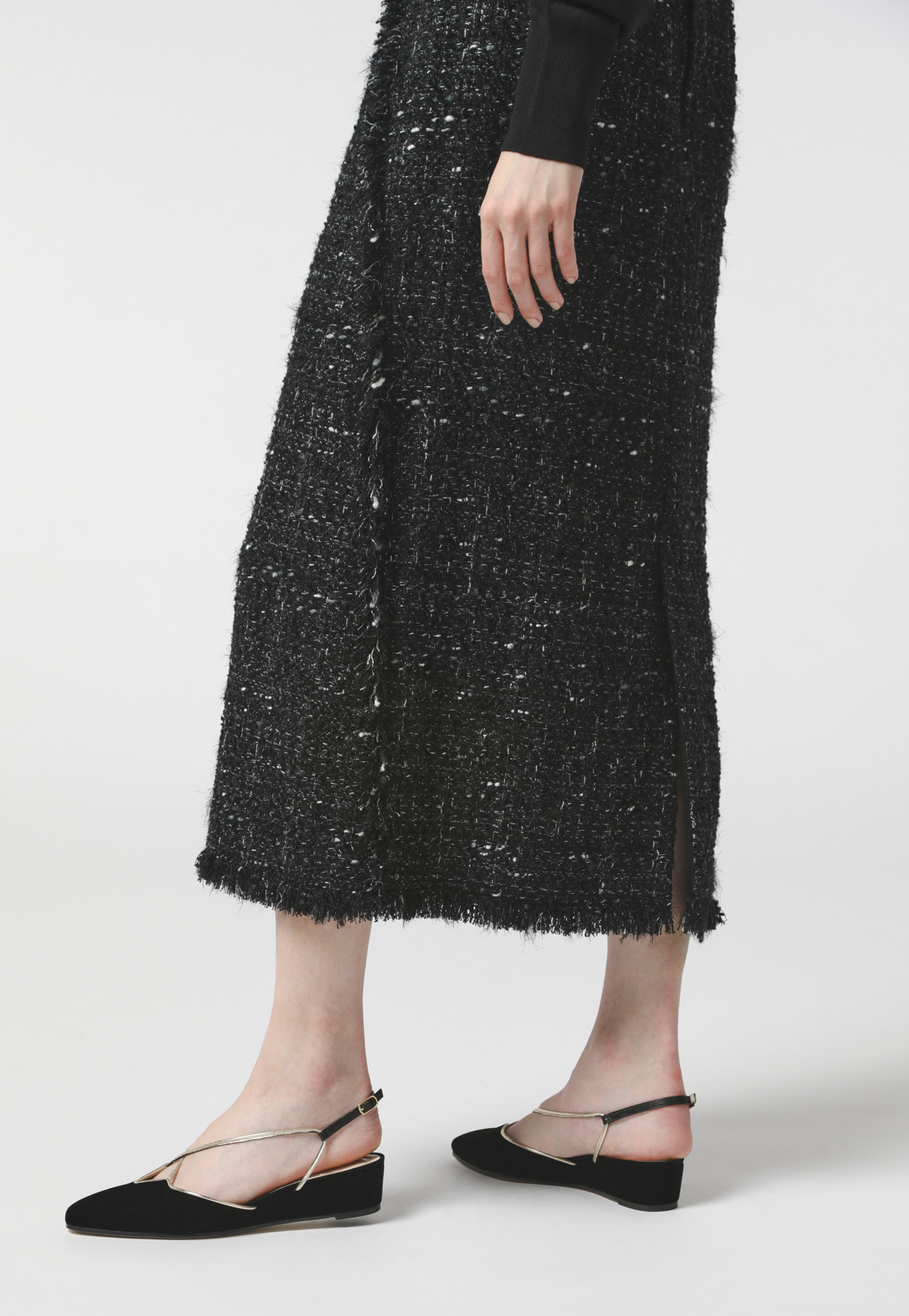 LAME TWEED SKIRT 詳細画像 Black 2