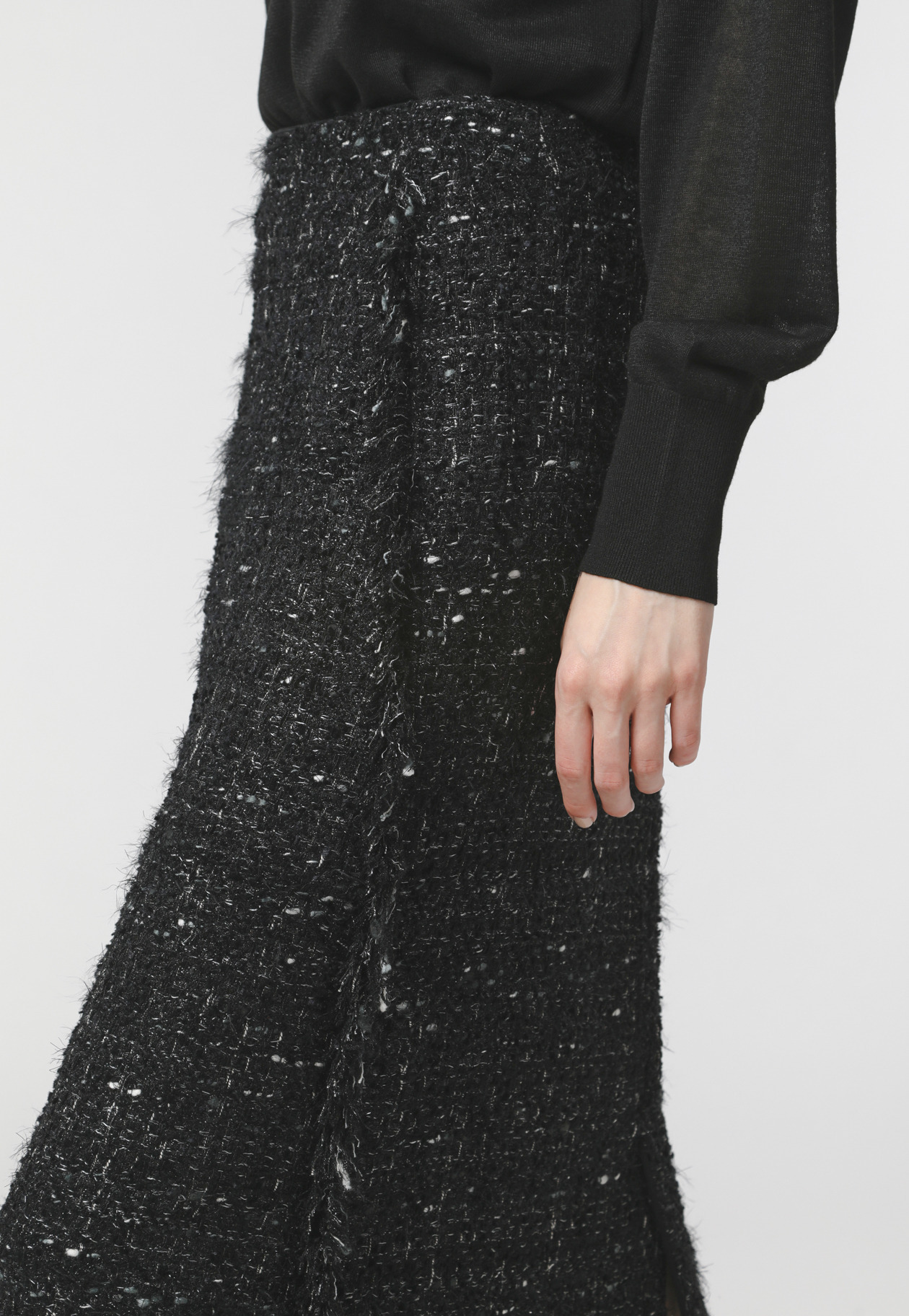 LAME TWEED SKIRT 詳細画像 Black 3
