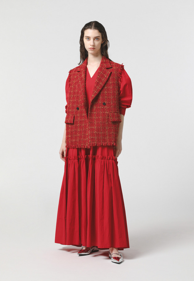 CHECK TWEED GILET 詳細画像 Red 1