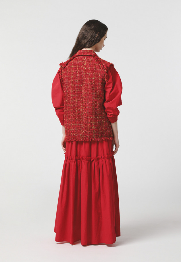 CHECK TWEED GILET 詳細画像 Red 4