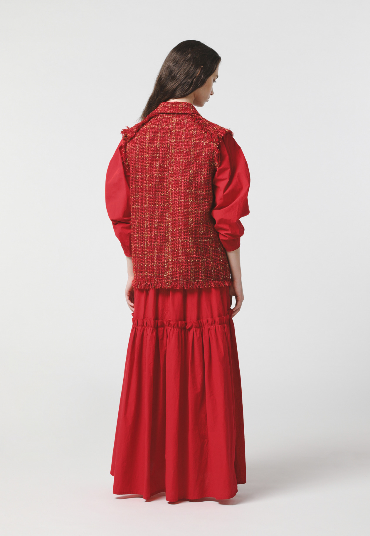 CHECK TWEED GILET 詳細画像 Red 4