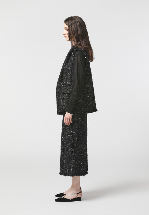 LAME TWEED GILET 詳細画像 Black 2