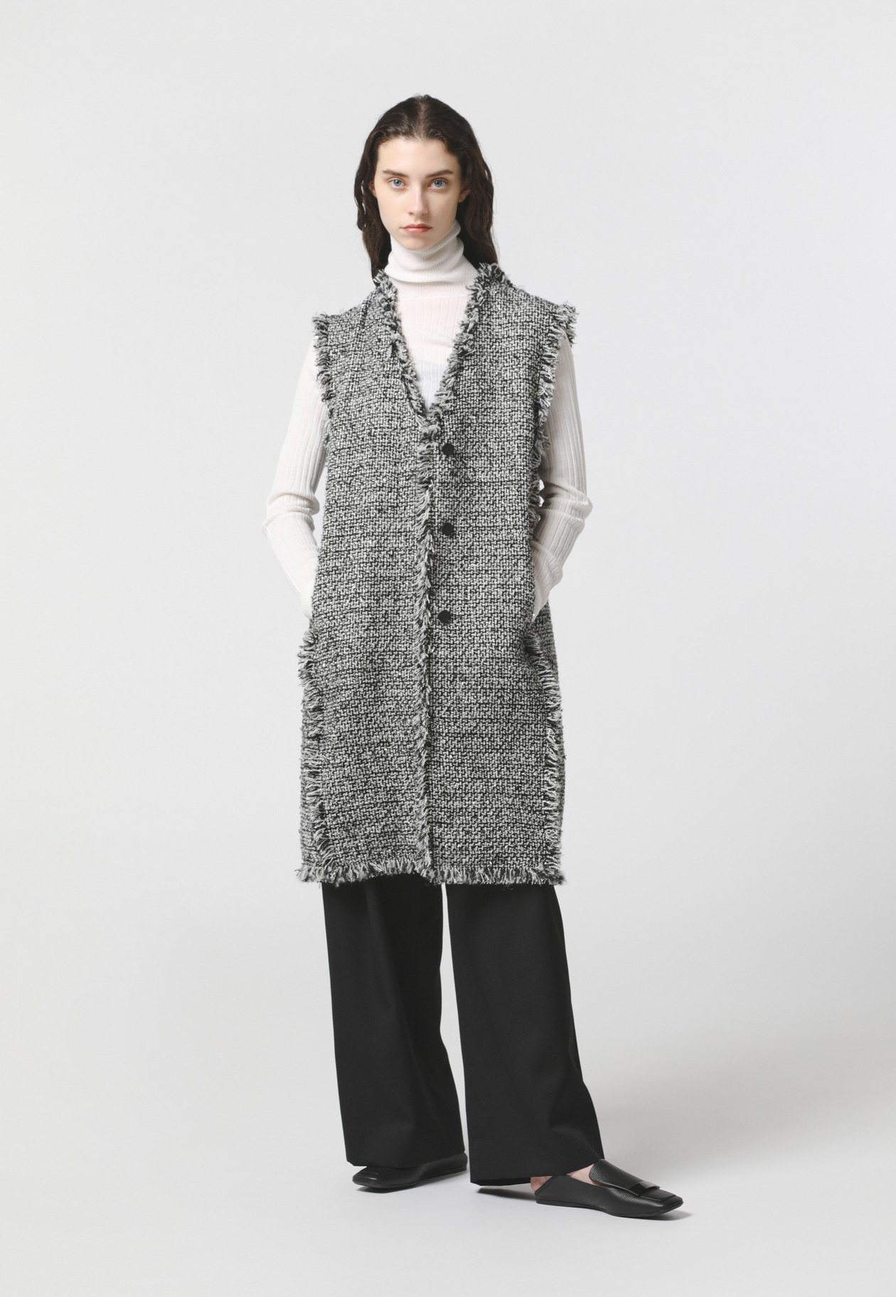 SILVER RIBBON TWEED GILET 詳細画像 Silver 3
