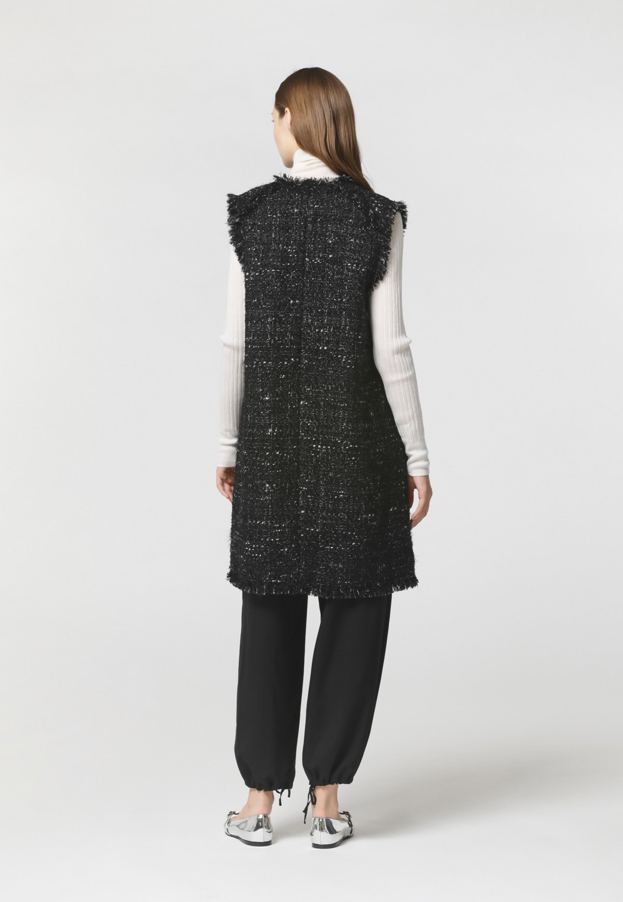 LAME TWEED LONG GILET 詳細画像 Black 6