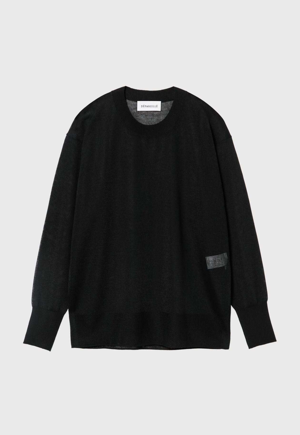 SHEER CREW NECK KNIT 詳細画像 Black 1