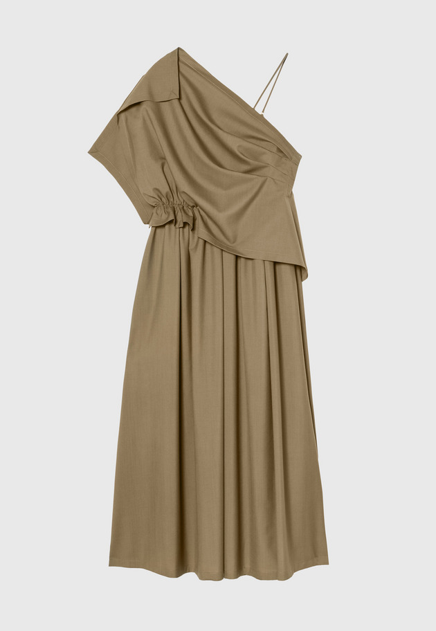DRAPE TOP ONE SHOULDER DRESS 詳細画像 Mocha 2