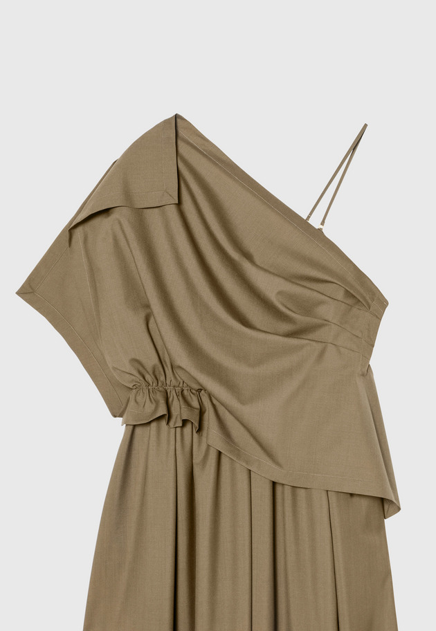DRAPE TOP ONE SHOULDER DRESS 詳細画像 Mocha 4