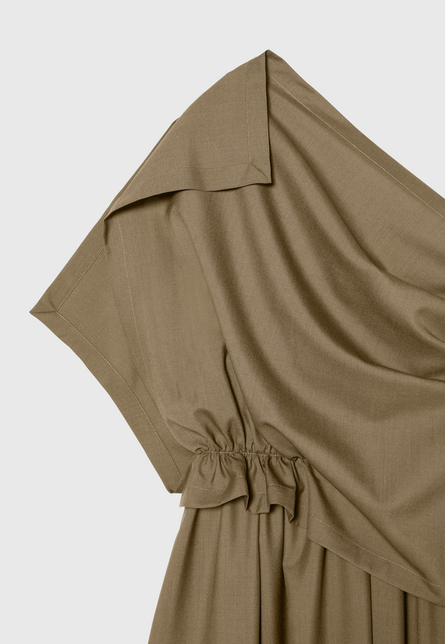 DRAPE TOP ONE SHOULDER DRESS 詳細画像 Mocha 5