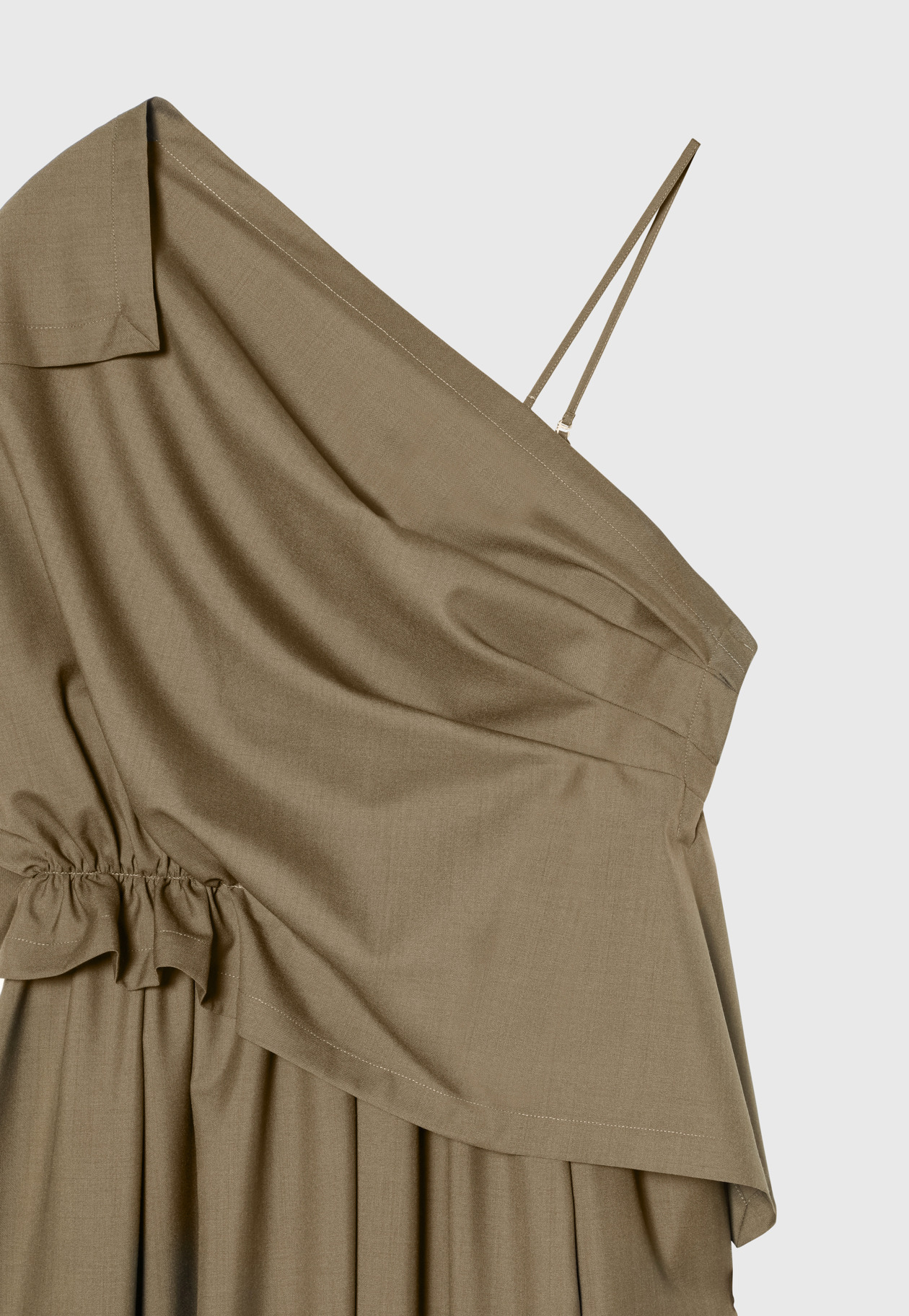 DRAPE TOP ONE SHOULDER DRESS 詳細画像 Mocha 6