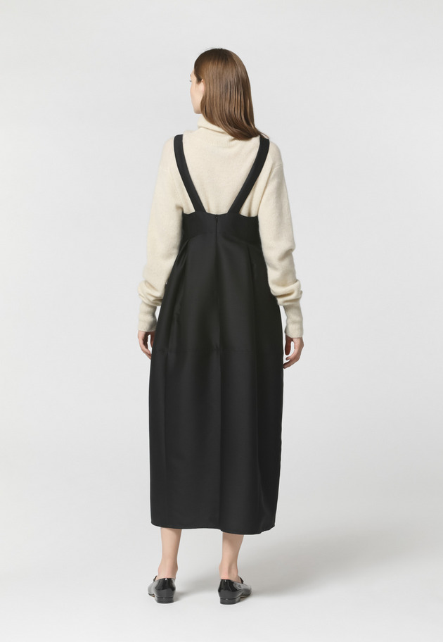 WOOL SILK POT FORM DRESS 詳細画像 Black 3