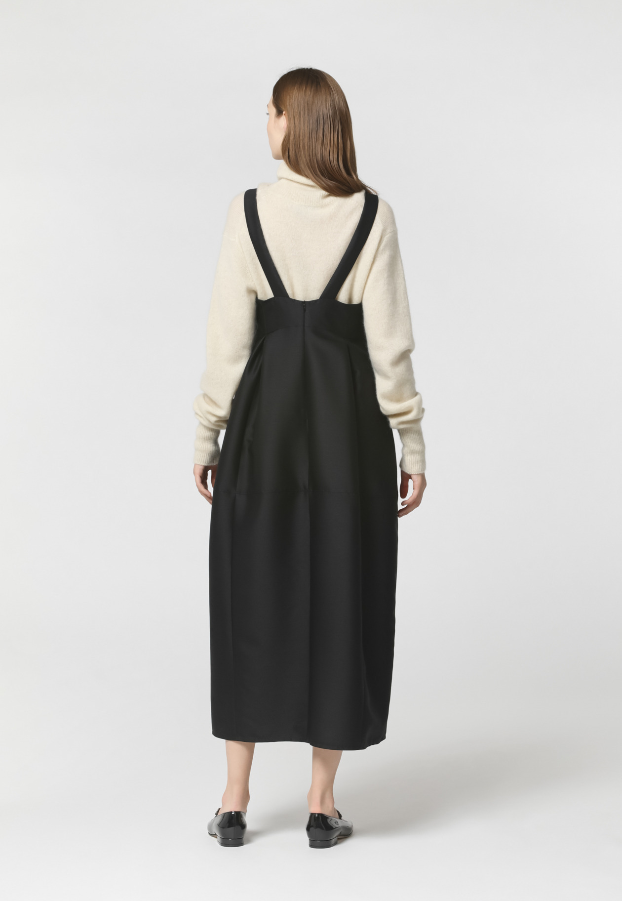 WOOL SILK POT FORM DRESS 詳細画像 Black 3