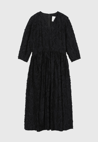 FLOWER CUT JAQUARD DRESS