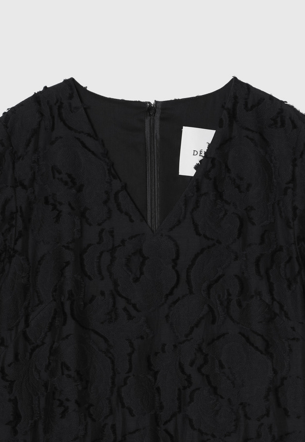 FLOWER CUT JAQUARD DRESS 詳細画像 Black 3