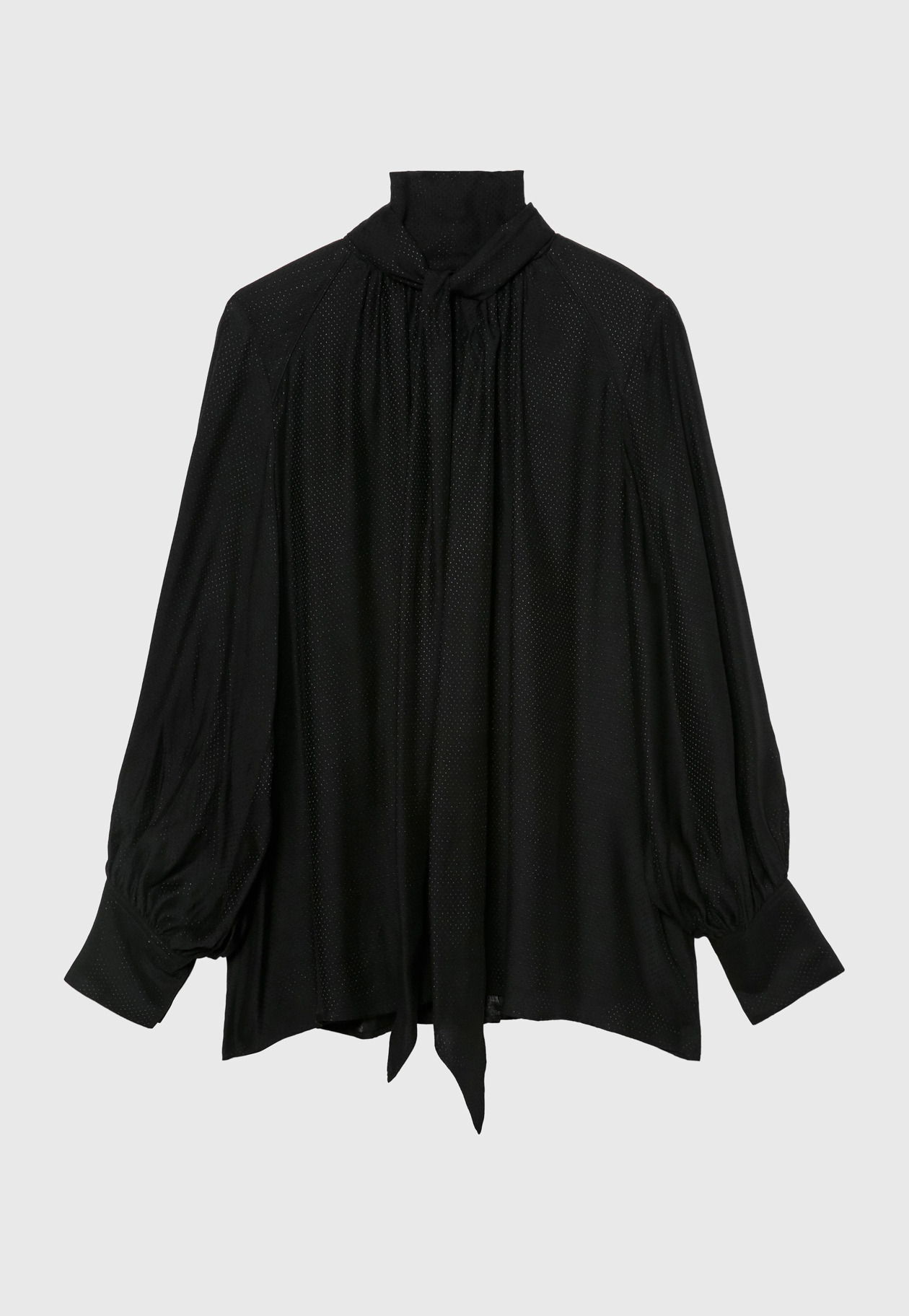 DOT JACQUARD BOWTIE BLOUSE 詳細画像 Black 7