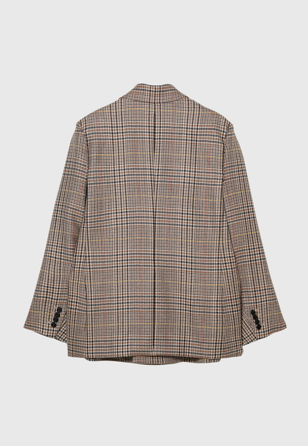 WOOL CHECK LONG JACKET 詳細画像 Beige 7