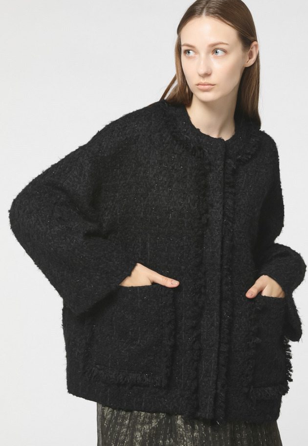 MONOTONE FANCY TWEED JACKET 詳細画像 Black 1