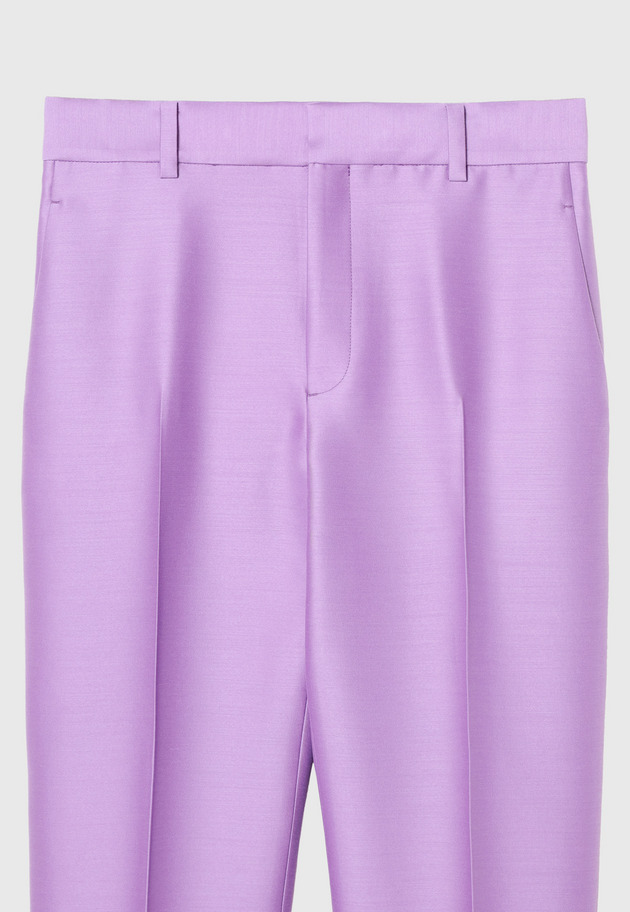 SILK WOOL TWILL PANTS 詳細画像 Purple 6
