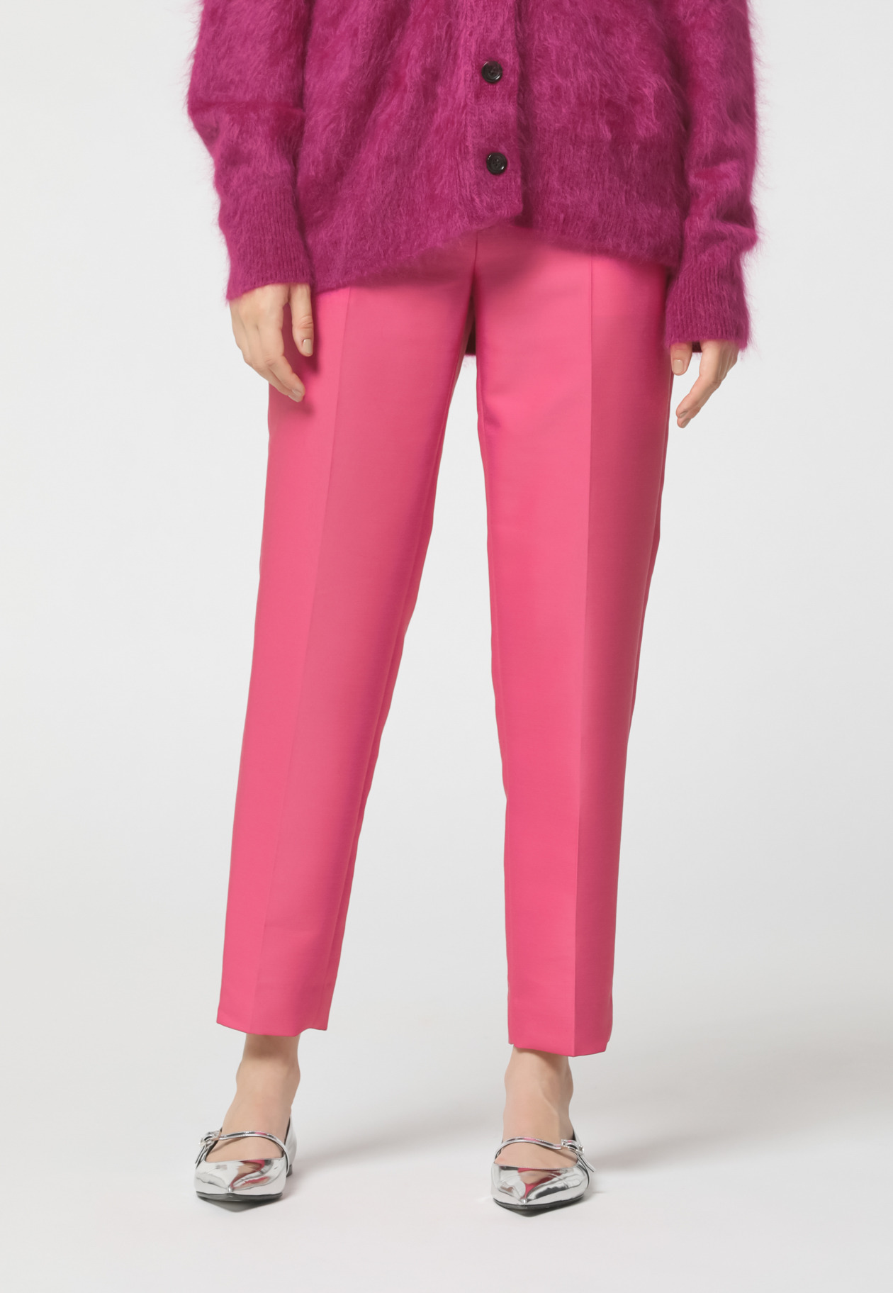 SILK WOOL TWILL PANTS 詳細画像 Pink 1