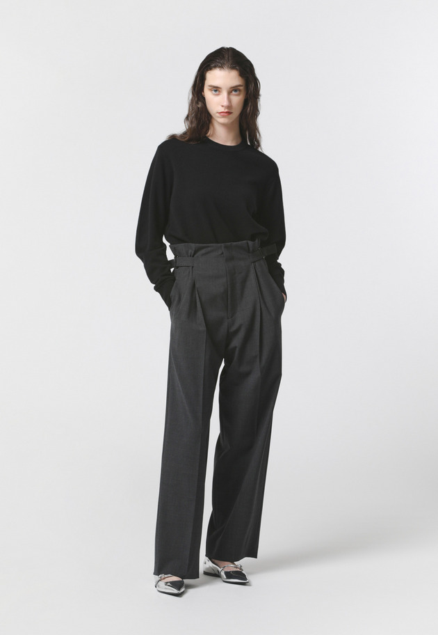 WOOL 2WAY STRETCH  BELTED PANTS 詳細画像 Chcl 3