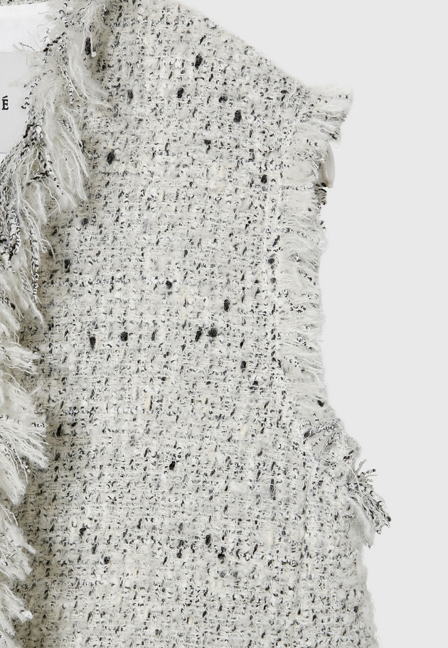 TWEED FRINGE GILET 詳細画像 Gray 9
