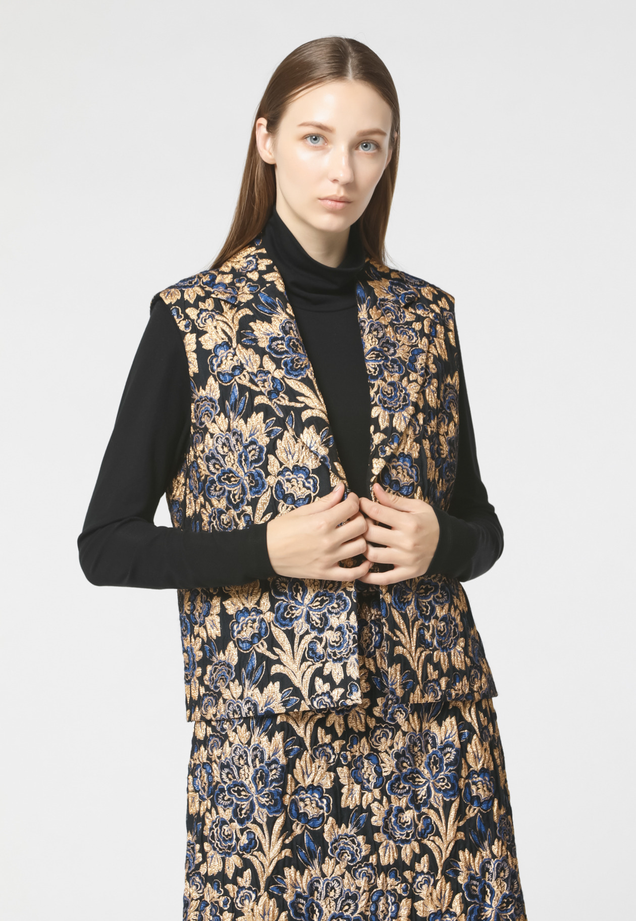 FLOWER JACQUARD GILET 詳細画像 Gold 1