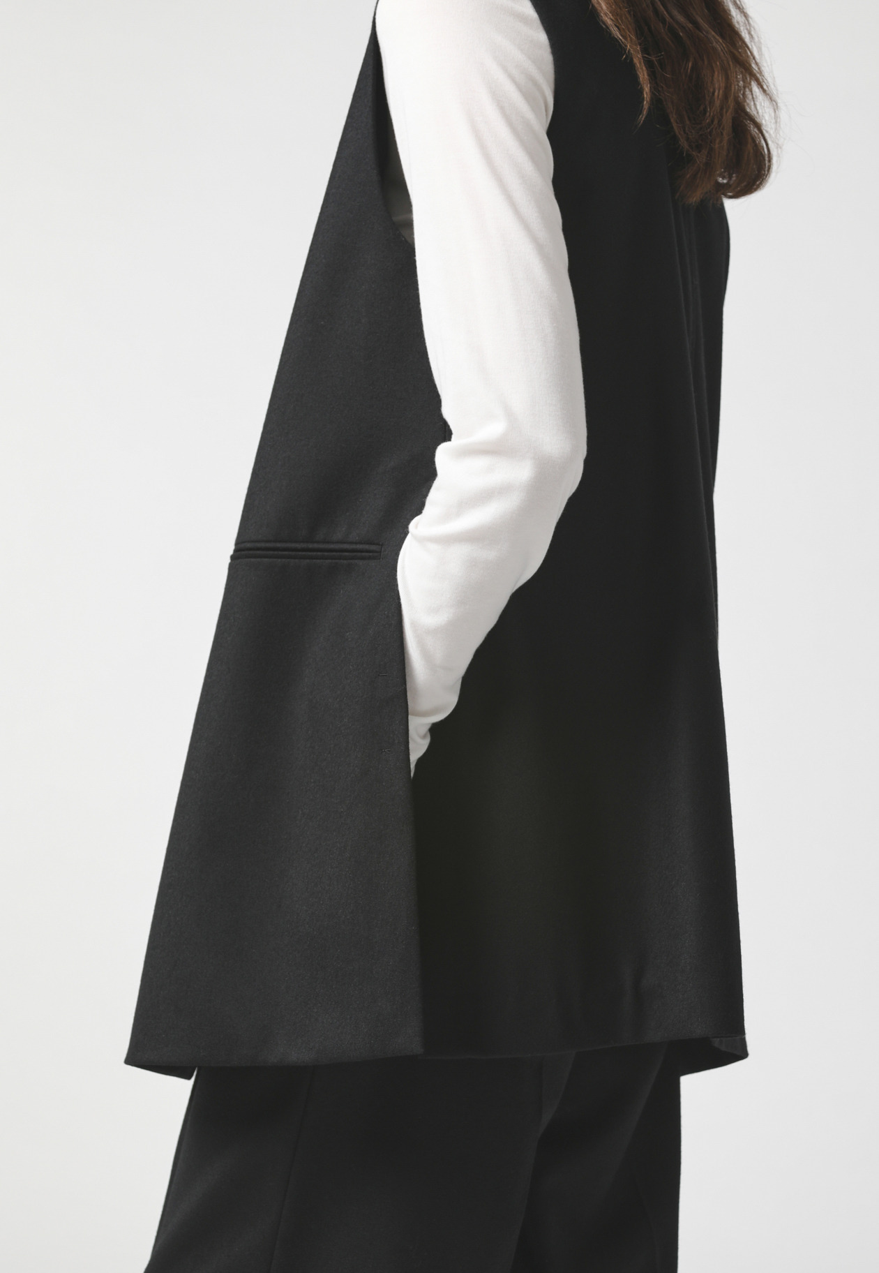 CASHMERE WOOL GILET 詳細画像 Black 2
